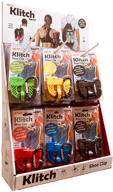 シューズクリップの Klitch クリッチ 様々なフットウエアの持ち運びに便利なシューズクリップです。Klitch クリッチはクリップでシューズをまとめ